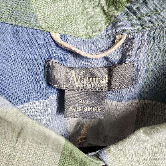 Natural Reflections Women’s Blue Green Plaid Button-Up Shirt XXL NWT - Picture 3 of 5